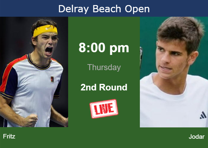 Thursday Live Streaming Taylor Fritz vs Rafael Jodar