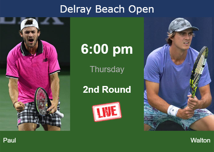 Thursday Live Streaming Tommy Paul vs Adam Walton