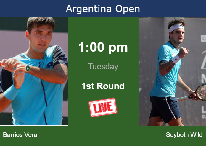 How to watch Barrios Vera vs. Seyboth Wild on live streaming in Buenos Aires on Tuesday Tuesday Live Streaming Tomas Barrios Vera vs Thiago Seyboth Wild