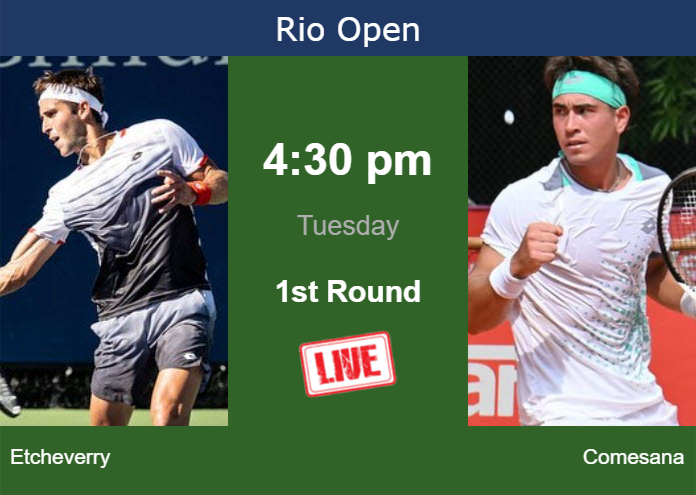 How to watch Etcheverry vs. Comesana on live streaming in Rio de Janeiro on Tuesday Tuesday Live Streaming Tomas Martin Etcheverry vs Francisco Comesana