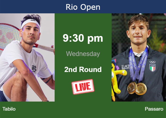 How to watch Tabilo vs. Passaro on live streaming in Rio de Janeiro on Wednesday Wednesday Live Streaming Alejandro Tabilo vs Francesco Passaro