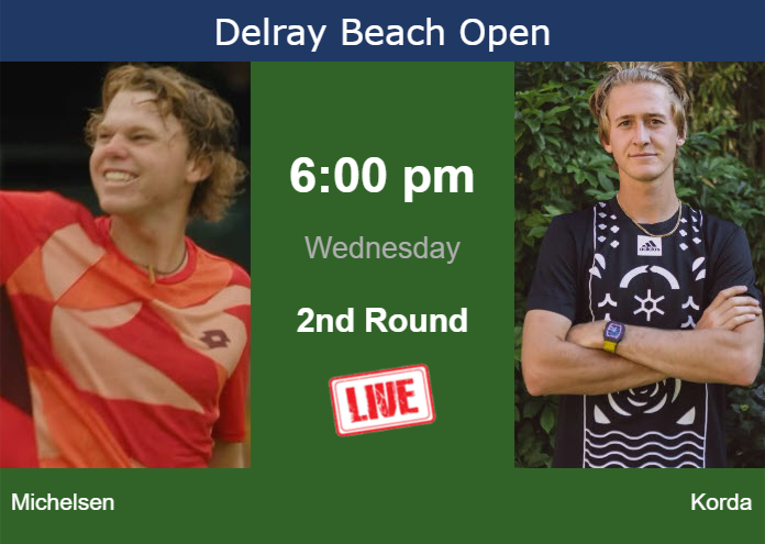 Wednesday Live Streaming Alex Michelsen vs Sebastian Korda