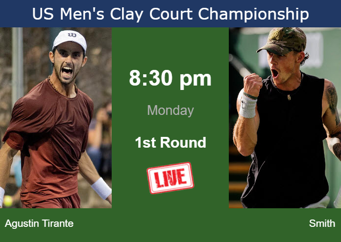 How to watch Agustin Tirante vs. Smith on live streaming in Houston on Monday Monday Live Streaming Thiago Agustin Tirante vs Colton Smith