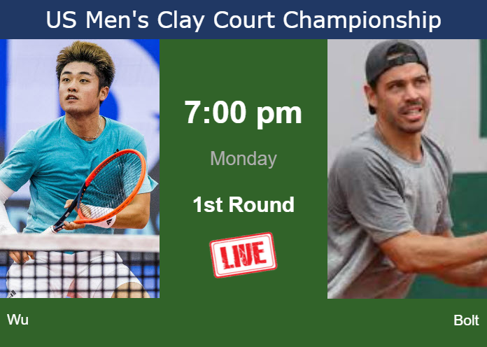 How to watch Wu vs. Bolt on live streaming in Houston on Monday Monday Live Streaming Yibing Wu vs Alex Bolt
