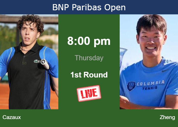 Thursday Live Streaming Arthur Cazaux vs Michael Zheng