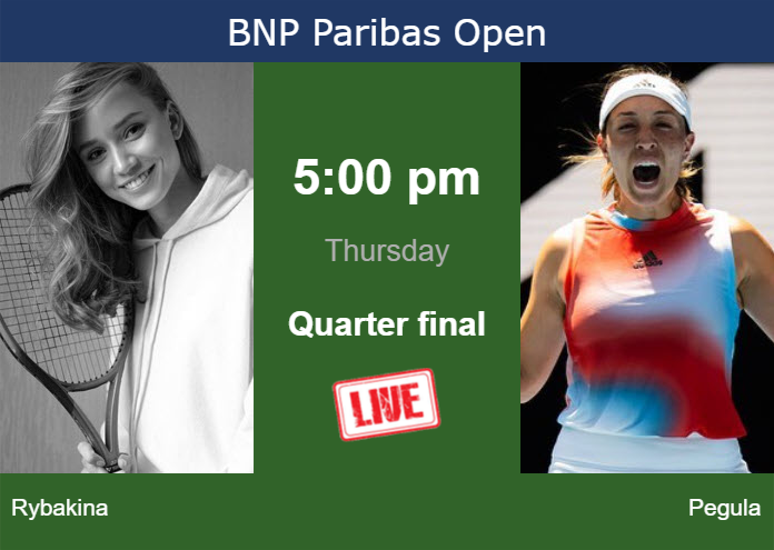 Thursday Live Streaming Elena Rybakina vs Jessica Pegula