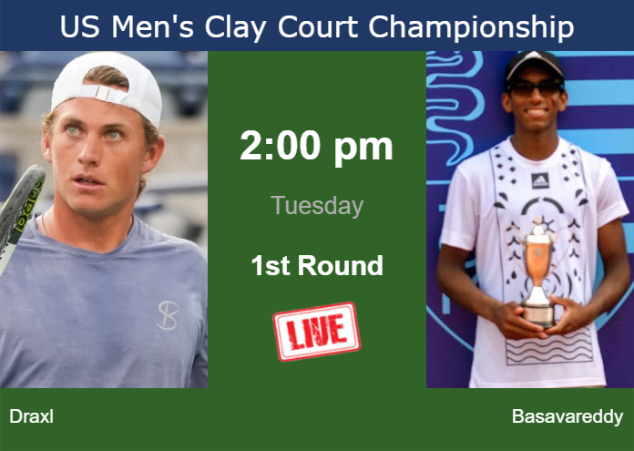 How to watch Draxl vs. Basavareddy on live streaming in Houston on Tuesday Tuesday Live Streaming Liam Draxl vs Nishesh Basavareddy
