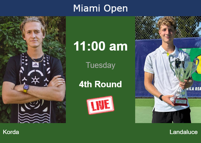 How to watch Korda vs. Landaluce on live streaming in Miami on Tuesday Tuesday Live Streaming Sebastian Korda vs Martin Landaluce
