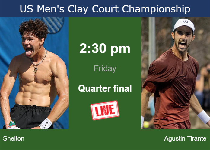 How to watch Shelton vs. Agustin Tirante on live streaming in Houston on Friday Friday Live Streaming Ben Shelton vs Thiago Agustin Tirante