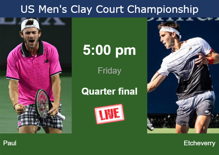 How to watch Paul vs. Etcheverry on live streaming in Houston on Friday Friday Live Streaming Tommy Paul vs Tomas Martin Etcheverry
