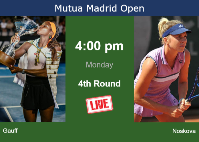 How to watch Gauff vs. Noskova on live streaming in Madrid on Monday Sunday Live Streaming Cori Gauff vs Linda Noskova