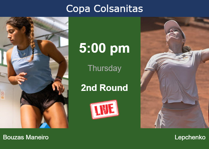 Thursday Live Streaming Jessica Bouzas Maneiro vs Varvara Lepchenko