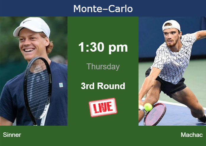 How to watch Sinner vs. Machac on live streaming in Monte-Carlo on Thursday Wednesday Live Streaming Jannik Sinner vs Tomas Machac