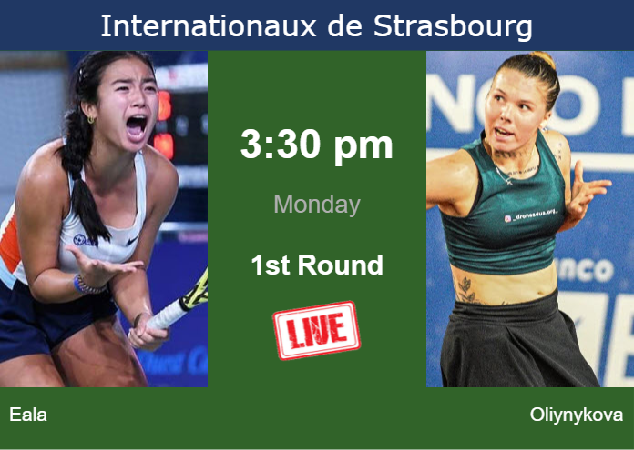 How to watch Eala vs. Oliynykova on live streaming in Strasbourg on Monday Monday Live Streaming Alexandra Eala vs Oleksandra Oliynykova