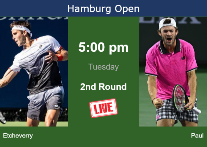 Monday Live Streaming Tomas Martin Etcheverry vs Tommy Paul