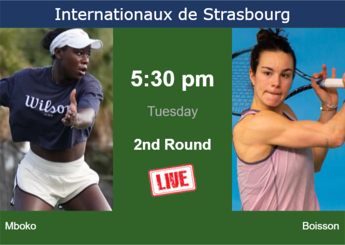 How to watch Mboko vs. Boisson on live streaming in Strasbourg on Tuesday Monday Live Streaming Victoria Mboko vs Lois Boisson