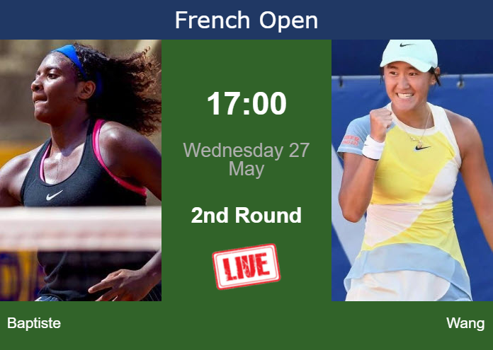 Tuesday Live Streaming Hailey Baptiste vs Xiyu Wang