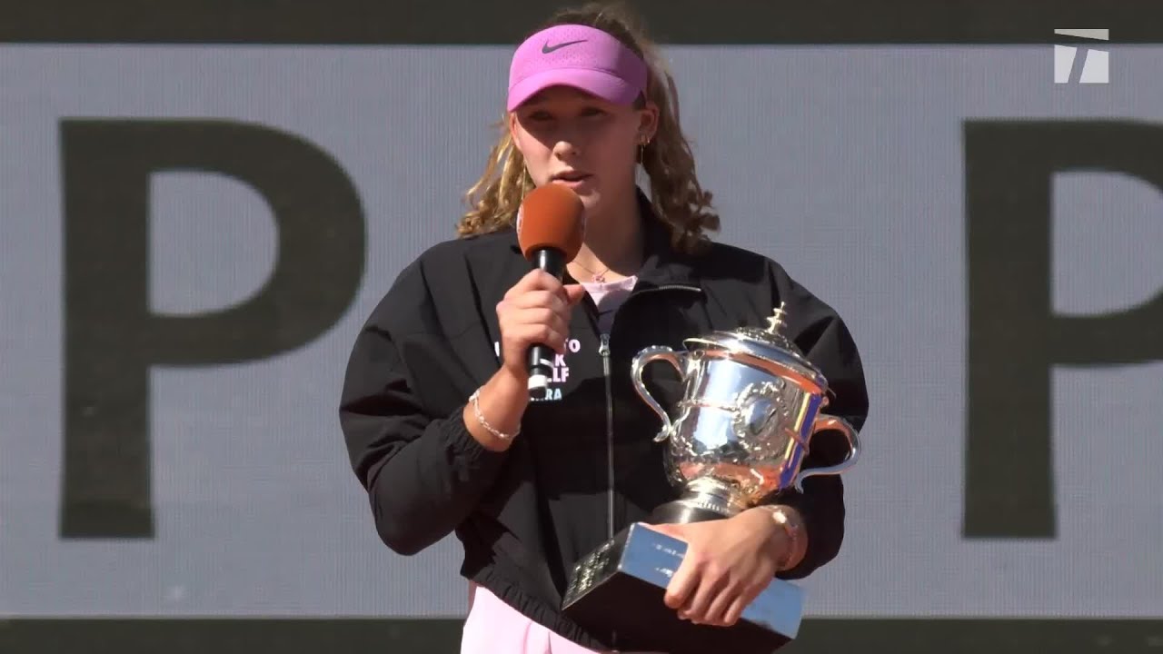 Mirra Andreeva delivers emotional championship speech after winning the French Open Mirra-Andreeva-delivers-emotional-championship-speech-after-winning-the-French-Open