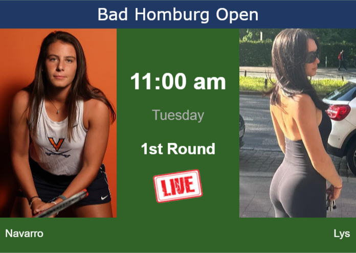 How to watch Navarro vs. Lys on live streaming in Bad Homburg on Tuesday Monday Live Streaming Emma Navarro vs Eva Lys