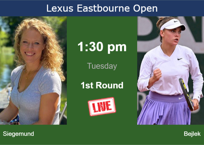 How to watch Siegemund vs. Bejlek on live streaming in Eastbourne on Tuesday Monday Live Streaming Laura Siegemund vs Sara Bejlek