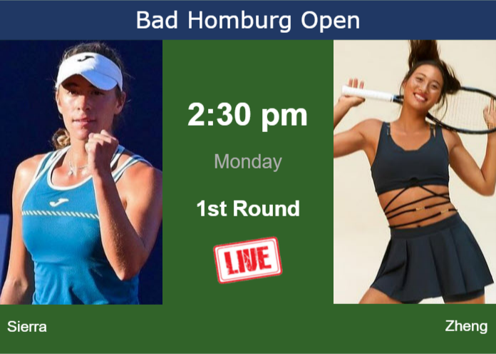 How to watch Sierra vs. Zheng on live streaming in Bad Homburg on Monday Monday Live Streaming Solana Sierra vs Qinwen Zheng
