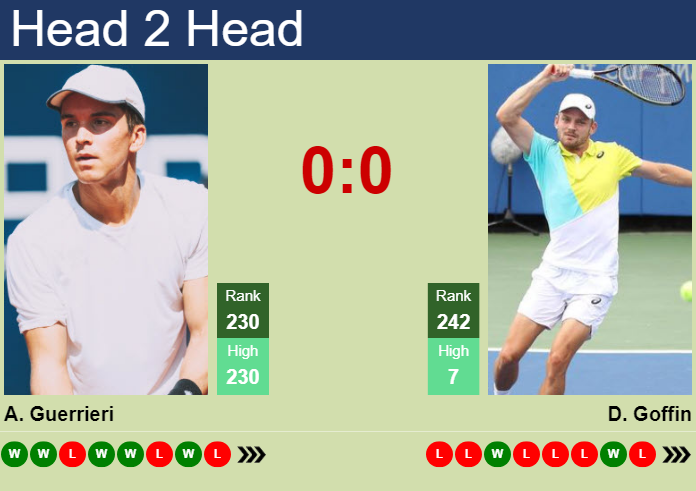 Prediction and head to head Andrea Guerrieri vs. David Goffin