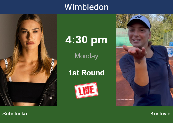 Sunday Live Streaming Aryna Sabalenka vs Teodora Kostovic