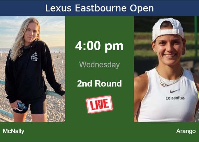 How to watch McNally vs. Arango on live streaming in Eastbourne on Wednesday Tuesday Live Streaming Caty McNally vs Emiliana Arango