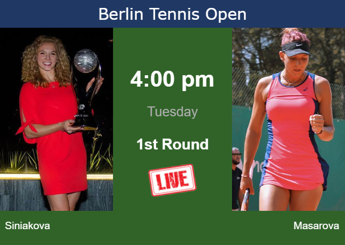 Tuesday Live Streaming Katerina Siniakova vs Rebeka Masarova