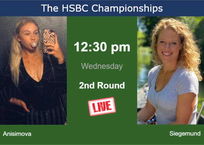 How to watch Anisimova vs. Siegemund on live streaming in London on Wednesday Wednesday Live Streaming Amanda Anisimova vs Laura Siegemund