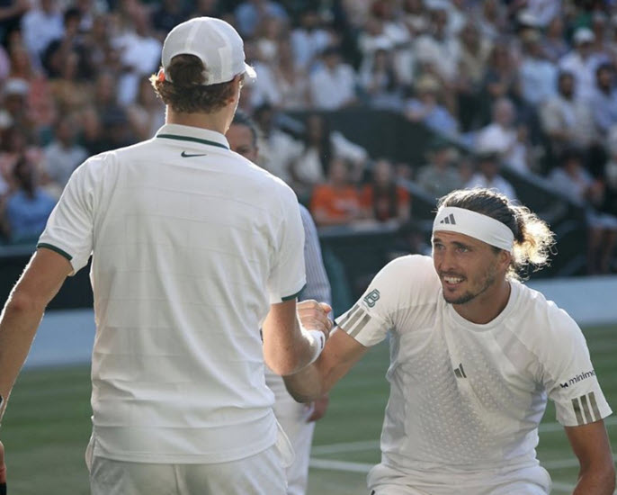 Classy Sinner Helps Zverev After Fall During The Wimbledon Final