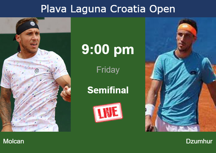 How to watch Molcan vs. Dzumhur on live streaming in Umag on Friday Friday Live Streaming Alex Molcan vs Damir Dzumhur