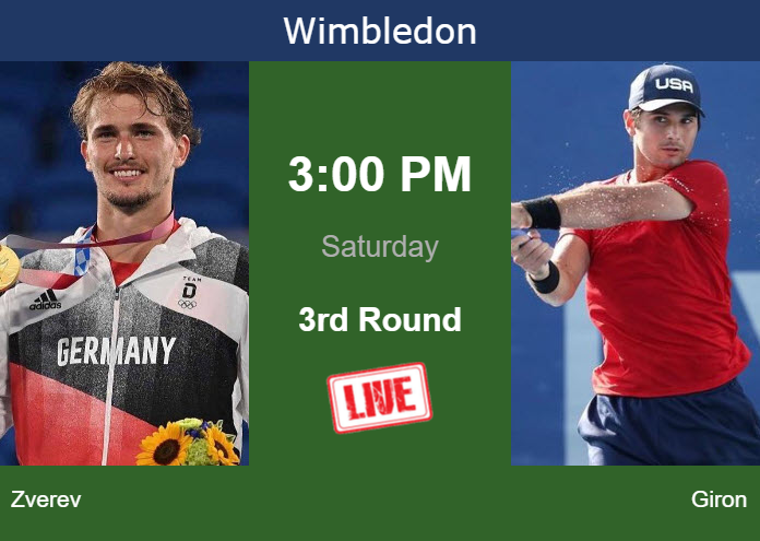 Friday Live Streaming Alexander Zverev vs Marcos Giron