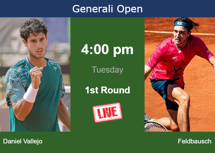 Monday Live Streaming Adolfo Daniel Vallejo vs Kilian Feldbausch