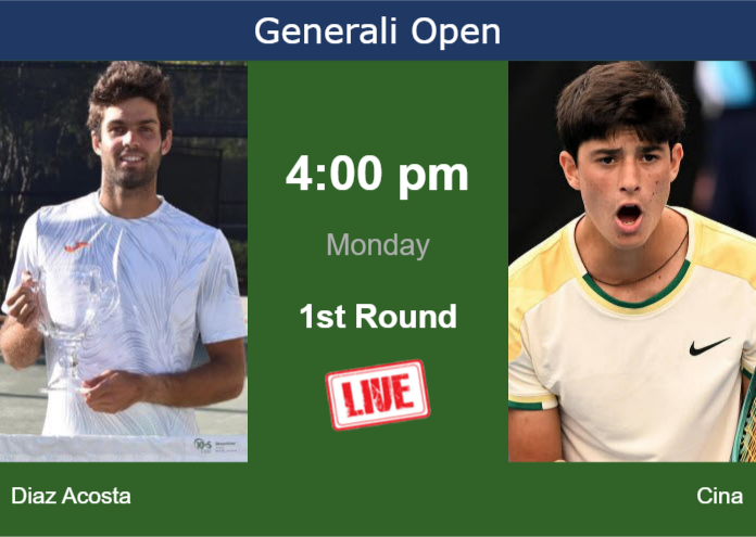 Monday Live Streaming Facundo Diaz Acosta vs Federico Cina