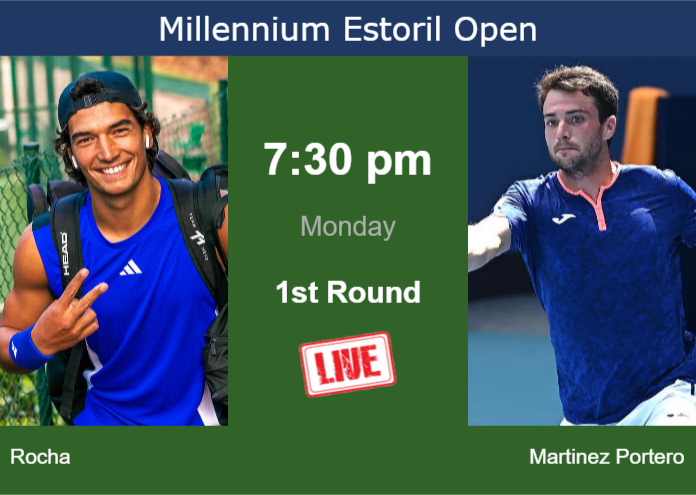 How to watch Rocha vs. Martinez Portero on live streaming in Estoril on Monday Monday Live Streaming Henrique Rocha vs Pedro Martinez Portero