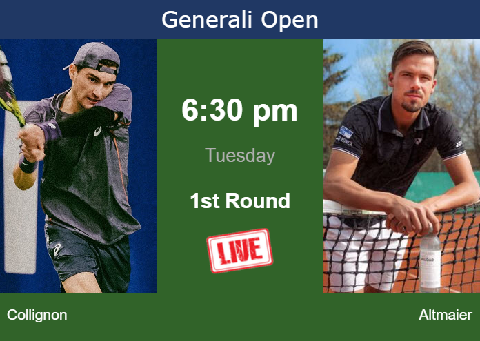 Monday Live Streaming Raphael Collignon vs Daniel Altmaier