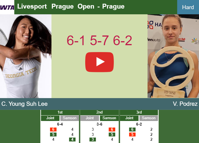 Carol Young Suh Lee shocks Podrez in the 1st round to set up a battle vs Bouzkova at the Livesport Prague Open. HIGHLIGHTS – PRAGUE RESULTS Prediction-and-head-to-head-Carol-Young-Suh-Lee-vs-Veronika-Podrez