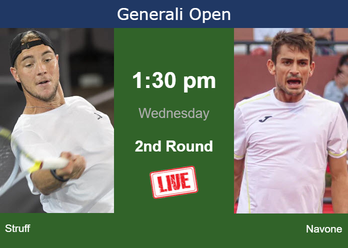 How to watch Struff vs. Navone on live streaming in Kitzbuhel on Wednesday Tuesday Live Streaming Jan-Lennard Struff vs Mariano Navone