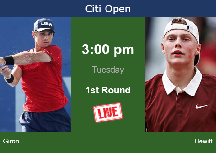 Tuesday Live Streaming Marcos Giron vs Cruz Hewitt