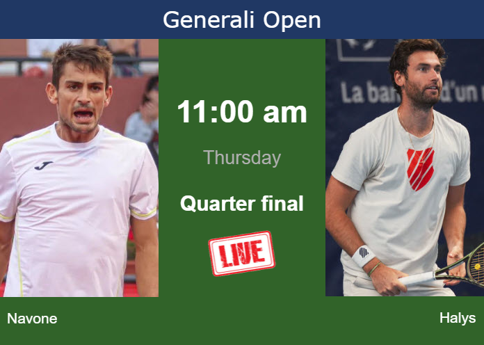 How to watch Navone vs. Halys on live streaming in Kitzbuhel on Thursday Wednesday Live Streaming Mariano Navone vs Quentin Halys