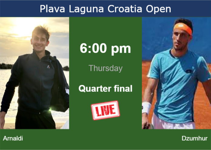How to watch Arnaldi vs. Dzumhur on live streaming in Umag on Thursday Wednesday Live Streaming Matteo Arnaldi vs Damir Dzumhur