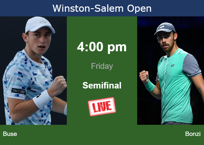 How to watch Buse vs. Bonzi on live streaming in Winston-Salem on Friday Friday Live Streaming Ignacio Buse vs Benjamin Bonzi