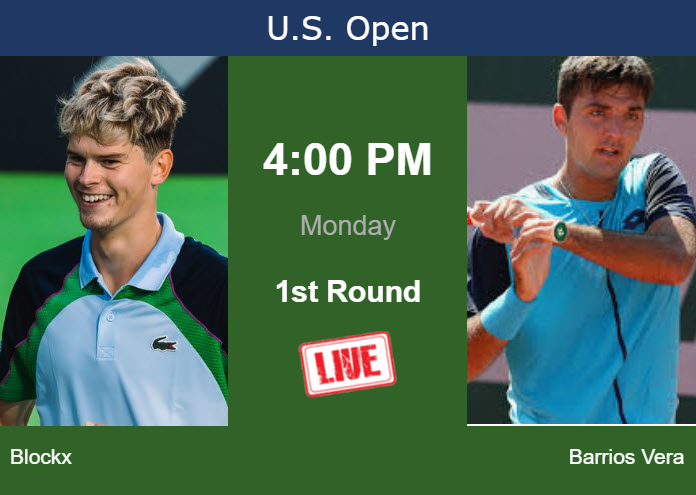 How to watch Blockx vs. Barrios Vera on live streaming at the U.S. Open on Monday Monday Live Streaming Alexander Blockx vs Tomas Barrios Vera