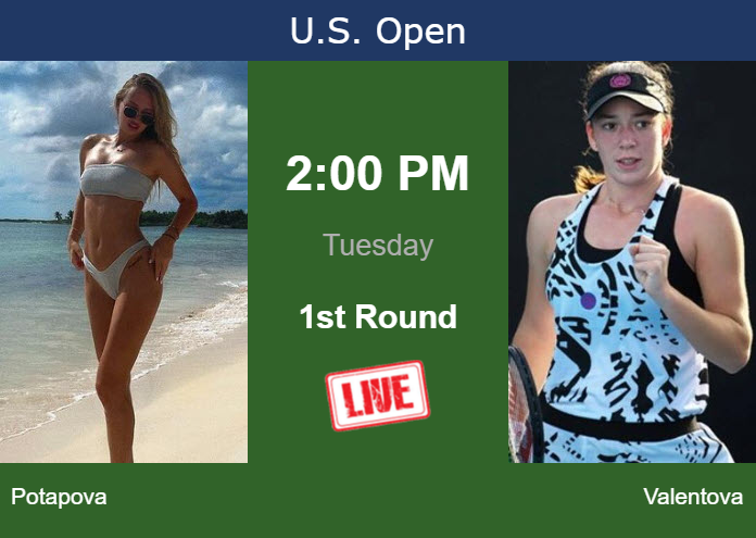 Monday Live Streaming Anastasia Potapova vs Tereza Valentova