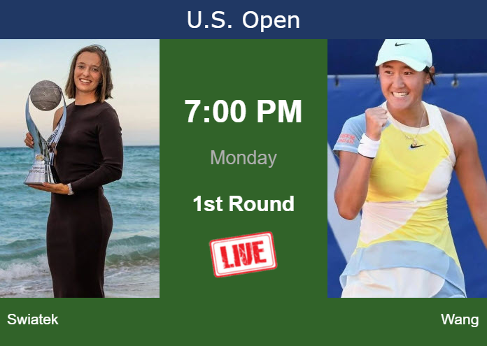 How to watch Swiatek vs. Wang on live streaming at the U.S. Open on Monday Monday Live Streaming Iga Swiatek vs Xiyu Wang