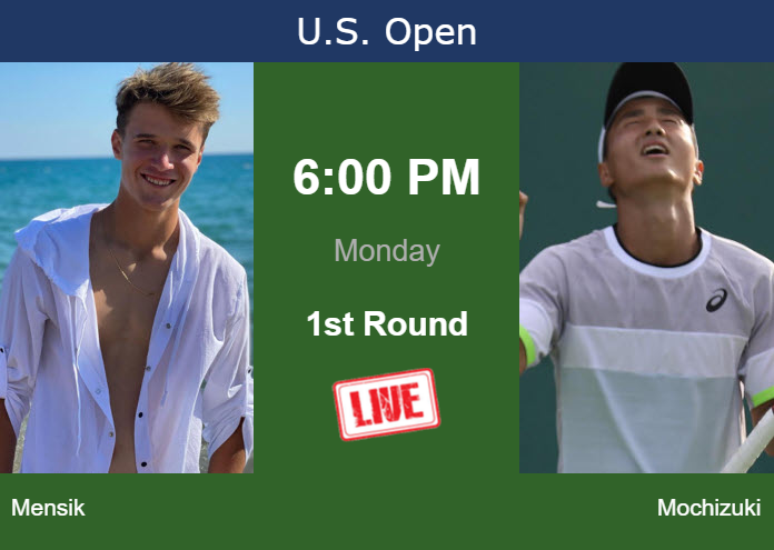 How to watch Mensik vs. Mochizuki on live streaming at the U.S. Open on Monday Monday Live Streaming Jakub Mensik vs Shintaro Mochizuki