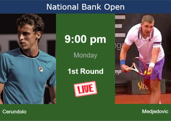 How to watch Cerundolo vs. Medjedovic on live streaming in Montreal on Monday Monday Live Streaming Juan Manuel Cerundolo vs Hamad Medjedovic