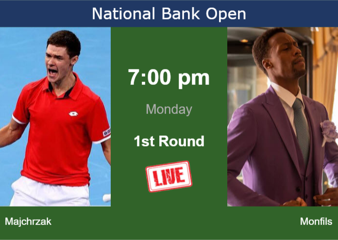 How to watch Majchrzak vs. Monfils on live streaming in Montreal on Monday Monday Live Streaming Kamil Majchrzak vs Gael Monfils