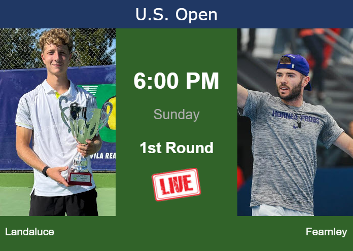 How to watch Landaluce vs. Fearnley on live streaming at the U.S. Open on Sunday Monday Live Streaming Martin Landaluce vs Jacob Fearnley